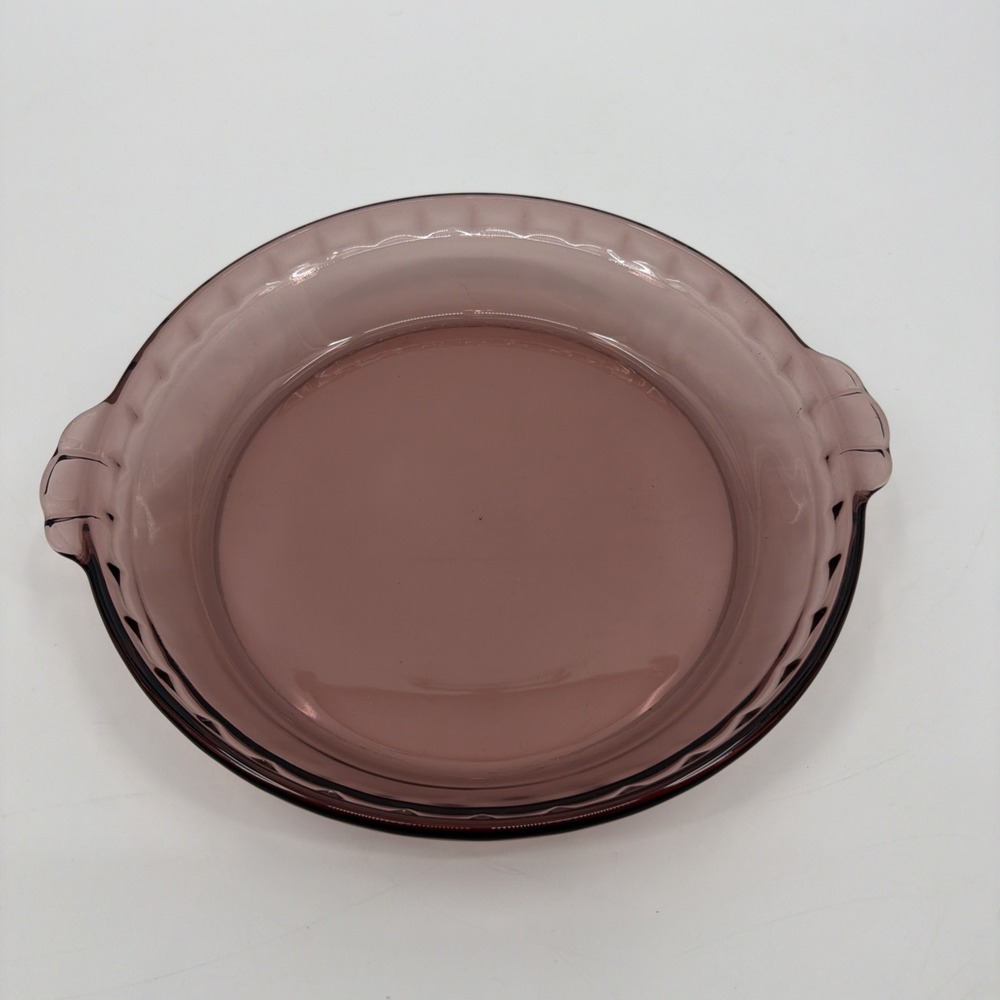 FLUTED PURPLE AMETHYST PIE DISH PYREX DISH 24CM #229 25 COOKWARE GLASS WARE